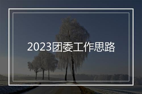 2023团委工作思路