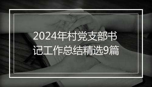 2024年村党支部书记工作总结精选9篇