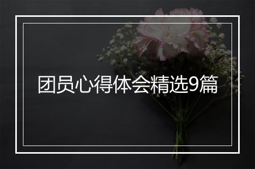 团员心得体会精选9篇