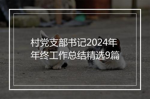 村党支部书记2024年年终工作总结精选9篇