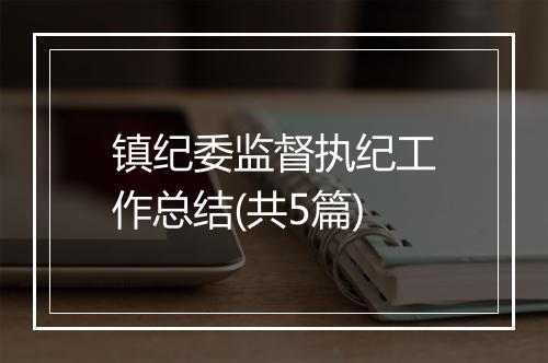 镇纪委监督执纪工作总结(共5篇)