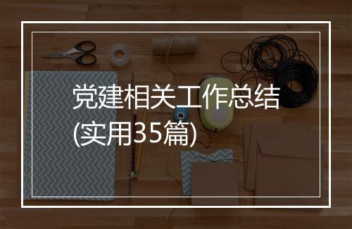 党建相关工作总结(实用35篇)