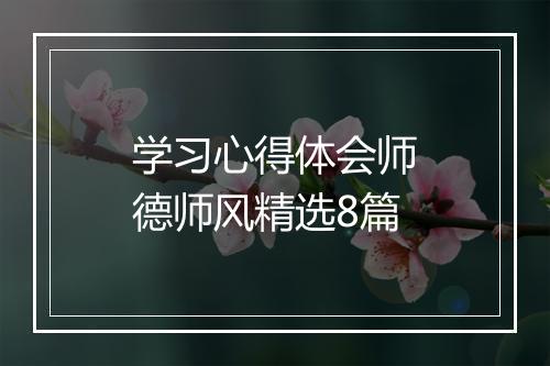 学习心得体会师德师风精选8篇