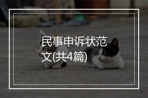 民事申诉状范文(共4篇)