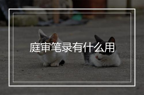 庭审笔录有什么用