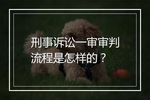 刑事诉讼一审审判流程是怎样的？