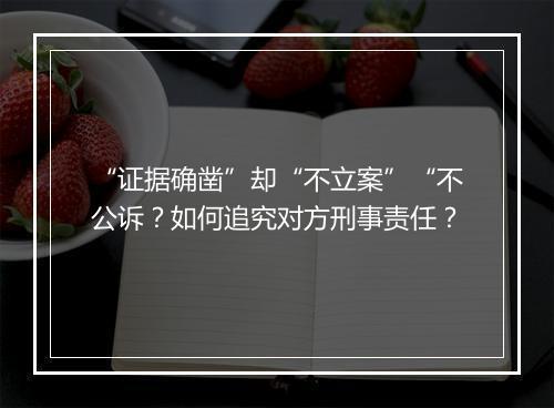 “证据确凿”却“不立案”“不公诉？如何追究对方刑事责任？
