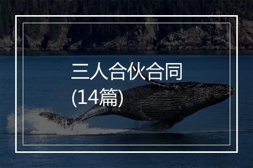 三人合伙合同(14篇)