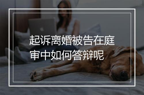 起诉离婚被告在庭审中如何答辩呢