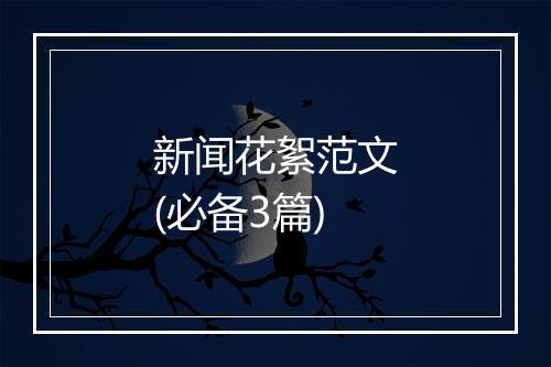 新闻花絮范文(必备3篇)