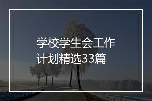 学校学生会工作计划精选33篇