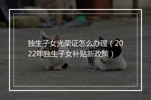 独生子女光荣证怎么办理（2022年独生子女补贴新政策）