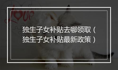 独生子女补贴去哪领取（独生子女补贴最新政策）