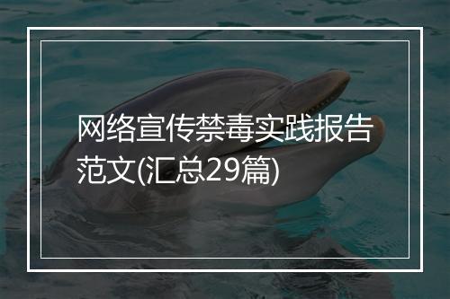 网络宣传禁毒实践报告范文(汇总29篇)