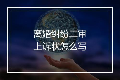 离婚纠纷二审上诉状怎么写