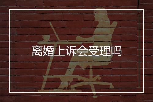 离婚上诉会受理吗