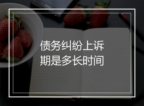 债务纠纷上诉期是多长时间