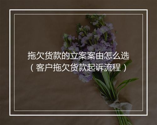 拖欠货款的立案案由怎么选（客户拖欠货款起诉流程）