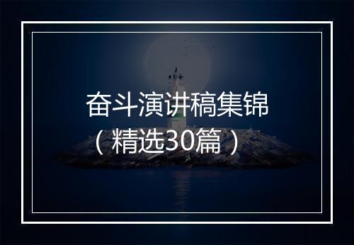 奋斗演讲稿集锦（精选30篇）