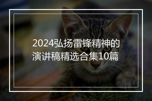 2024弘扬雷锋精神的演讲稿精选合集10篇