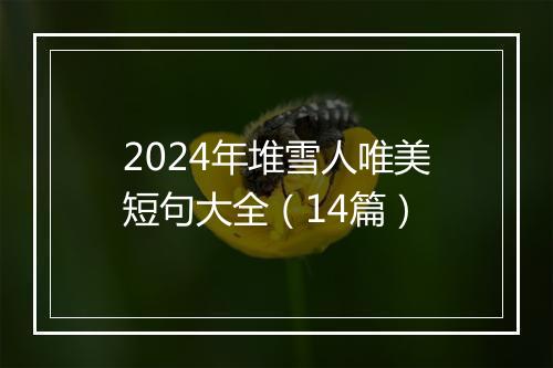 2024年堆雪人唯美短句大全（14篇）