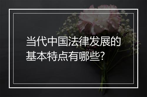 当代中国法律发展的基本特点有哪些?