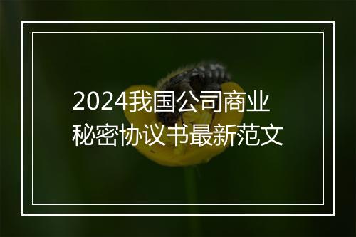 2024我国公司商业秘密协议书最新范文