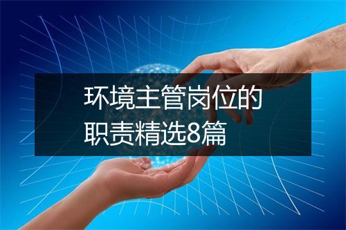 环境主管岗位的职责精选8篇