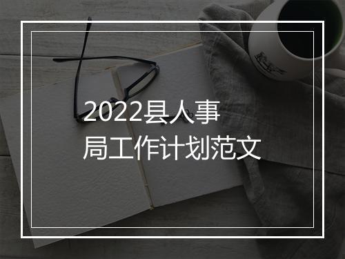2022县人事局工作计划范文
