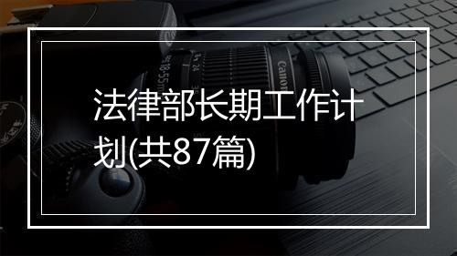 法律部长期工作计划(共87篇)