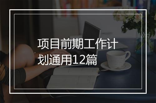项目前期工作计划通用12篇