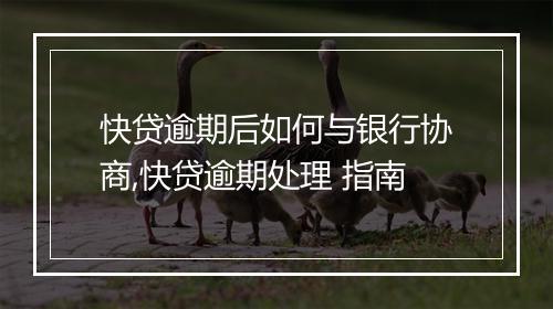 快贷逾期后如何与银行协商,快贷逾期处理 指南