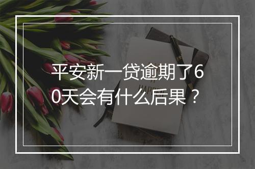 平安新一贷逾期了60天会有什么后果？