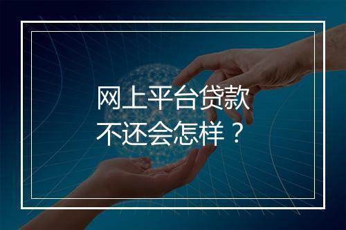 网上平台贷款不还会怎样？