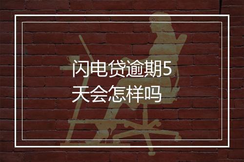 闪电贷逾期5天会怎样吗
