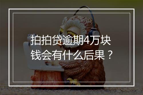 拍拍贷逾期4万块钱会有什么后果？