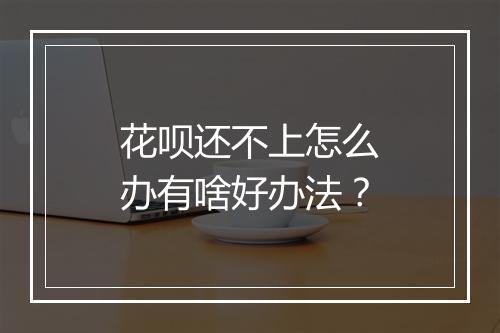 花呗还不上怎么办有啥好办法？