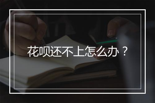 花呗还不上怎么办？