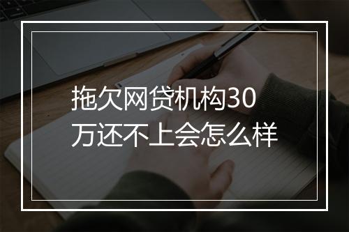 拖欠网贷机构30万还不上会怎么样