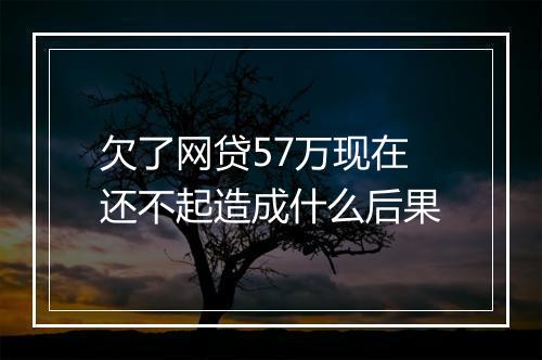 欠了网贷57万现在还不起造成什么后果
