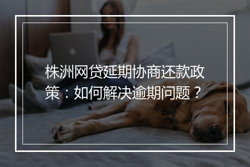 株洲网贷延期协商还款政策：如何解决逾期问题？