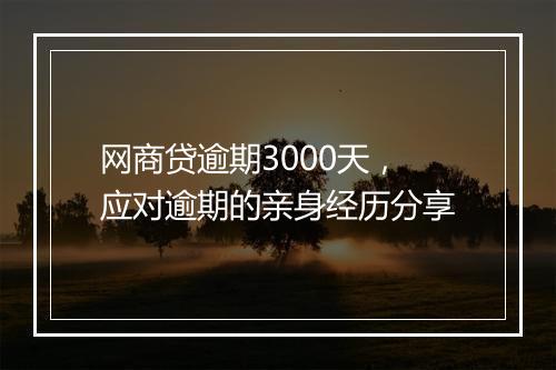 网商贷逾期3000天，应对逾期的亲身经历分享