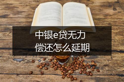 中银e贷无力偿还怎么延期