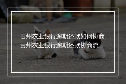 贵州农业银行逾期还款如何协商,贵州农业银行逾期还款协商流程