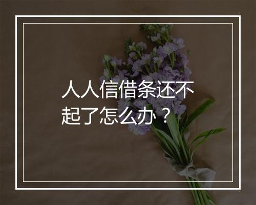 人人信借条还不起了怎么办？