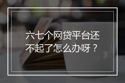 六七个网贷平台还不起了怎么办呀？