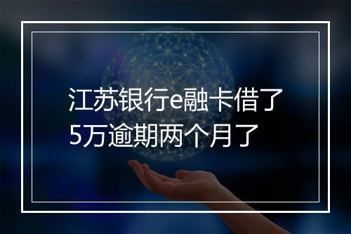 江苏银行e融卡借了5万逾期两个月了
