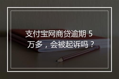 支付宝网商贷逾期 5 万多，会被起诉吗？