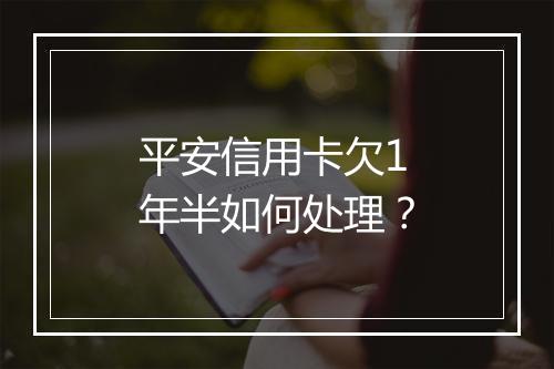 平安信用卡欠1年半如何处理？