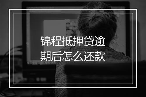 锦程抵押贷逾期后怎么还款